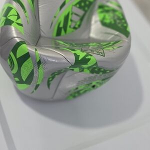 Adidas Metallic Silver and Neon Green Soccer Ball